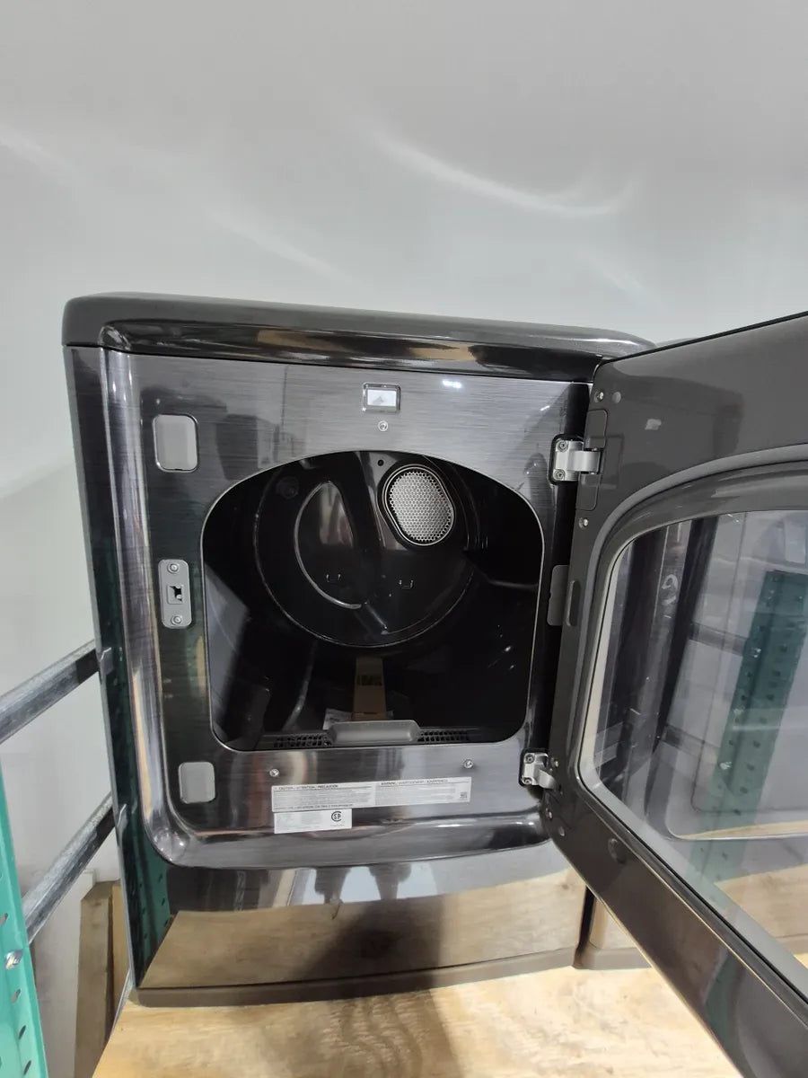 Samsung - 7.4 cu. ft. Smart Electric Dryer with Steam Sanitize+ in Brushed Black