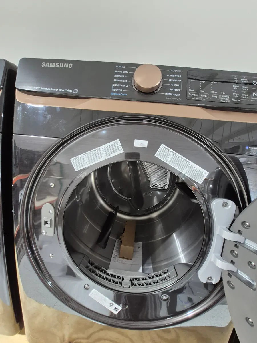 Samsung - 7.5 cu. ft. Smart Electric Dryer with Steam Sanitize+ and Sensor Dry - Brushed black