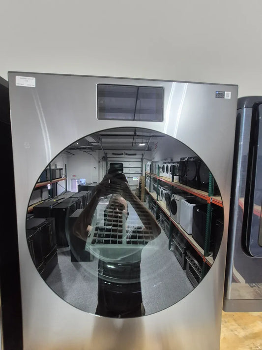 Samsung - 7.6 cu. ft. Bespoke AI Ultra Capacity Front Load Electric Dryer with AI Home and AI OptiDry+ - Dark Steel