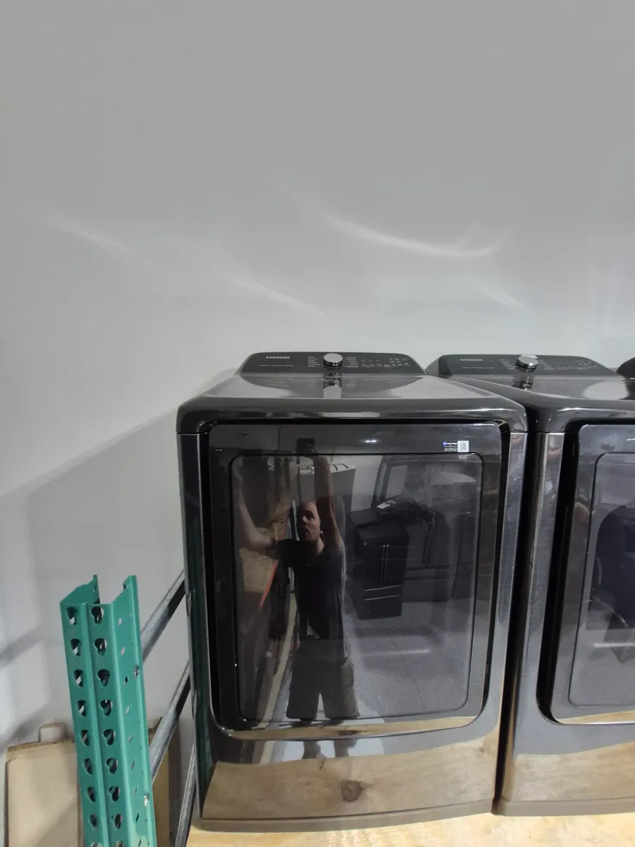 Samsung - 7.4 cu. ft. Smart Electric Dryer with Steam Sanitize+ in Brushed Black