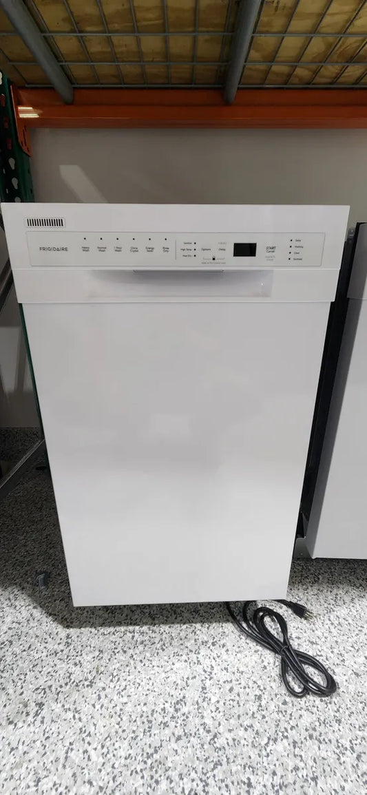 Frigidaire - 18" Compact Front Control Built-In Dishwasher with Stainless Steel Tub, 52 dba - White